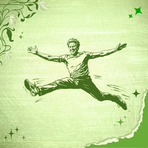 a man jumping