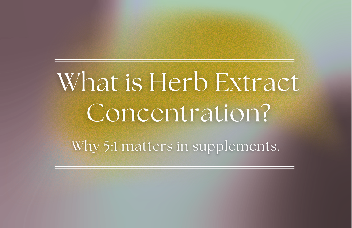 What Is Herb Extract Concentration & Why 5:1 Matters in Supplements