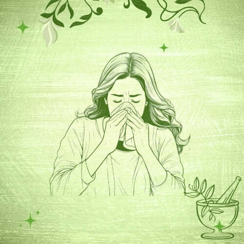 a girl sneezing