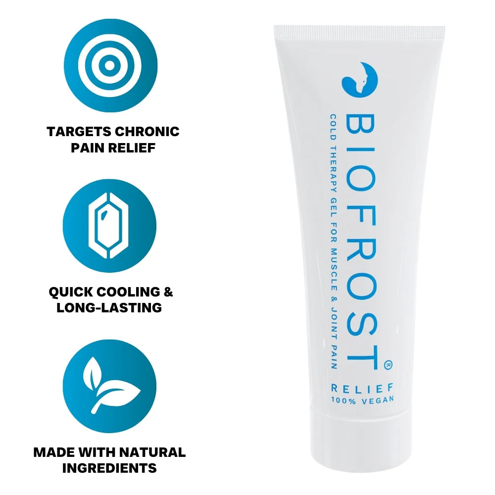 Biofrost Relief | Effective Pain Relief | Quick &amp; Long-Lasted Cool Gel | Perfect for Arthritis, Back Pain, Muscle Soreness, Muscle Pain, Joint Stiffness, Chronic Pain | Anti-inflammatory | 100ml Bottle